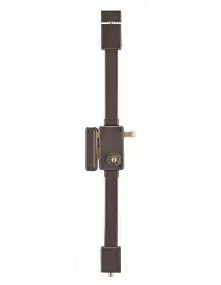 Serrure multipoint à appliquer beluga marron cr hg5 à tirage 75 x 130 gauche 4 clés