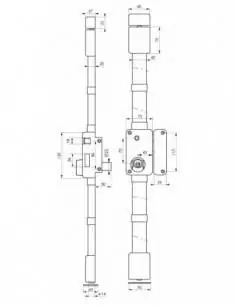 Serrure multipoint à appliquer beluga marron cr transit 2 à fouillot 75 x 130 droite 4 clés 2