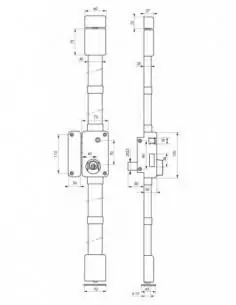 Serrure multipoint à appliquer beluga marron cr transit 2 à fouillot 75 x 130 gauche 4 clés 2