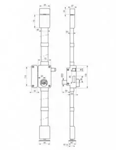 Serrure multipoint à appliquer beluga marron cr transit 2 à tirage 75 x 130 gauche 4 clés 2