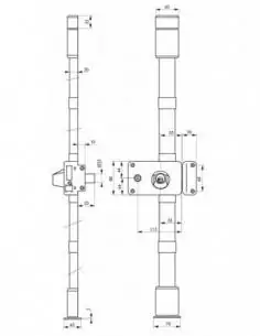 Serrure multipoint à appliquer horga blanche cr hg5 à fouillot 140 x 88 mm droite 4 clés 2