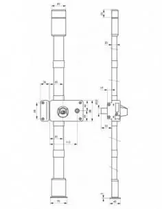 Serrure multipoint à appliquer horga blanche cr hg5 à fouillot 140 x 88 mm gauche 4 clés 2