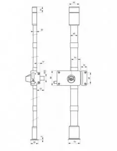 Serrure multipoint à appliquer horga blanche cr transit 2 à tirage 140 x 88 mm droite 4 clés 2