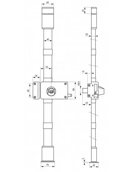 Serrure multipoint à appliquer horga blanche cr transit 2 à tirage 140 x 88 mm gauche 4 clés