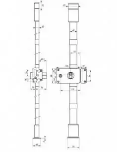 Serrure multipoint à appliquer horga marron cp transit 2 à fouillot 88 x 140 mm droite 4 clés pour porte de 50 mm maxi 2