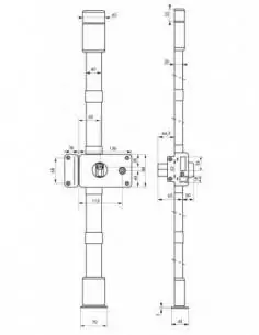 Serrure multipoint à appliquer horga marron cp transit 2 à fouillot 88 x 140 mm gauche 4 clés pour porte de 45 mm maxi 2
