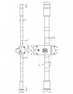 Serrure multipoint à appliquer horga marron cr hg5 à fouillot 140 x 88 mm droite 4 clés 2