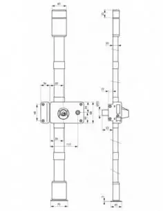 Serrure multipoint à appliquer horga marron cr hg5 à fouillot 140 x 88 mm gauche 4 clés 2