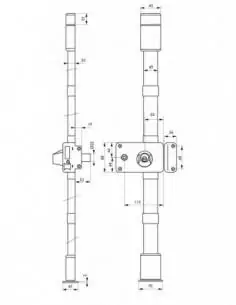 Serrure 3 points HORGA CR TRANSIT 2 à fouillot Droite - 140x88mm, marron, 4 clés - THIRARD 2