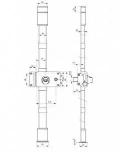 Serrure 3 points HORGA CR TRANSIT 2 à fouillot Gauche - 140x88mm, marron, 4 clés - THIRARD 2