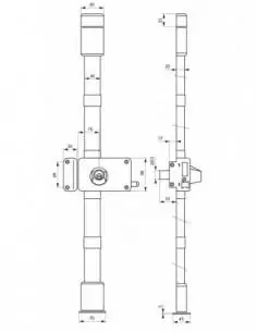 Serrure multipoint à appliquer horga marron cr transit 2 à tirage 140 x 88 mm gauche 4 clés 2