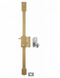 Serrure multipoint à appliquer targa bronze cp transit 2 à tirage 75 x 130 mm droite 4 clés