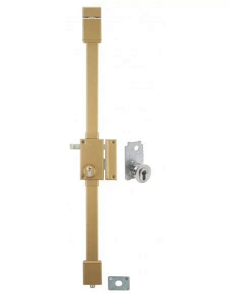 Serrure multipoint à appliquer targa bronze cp transit 2 à tirage 75 x 130 mm droite 4 clés