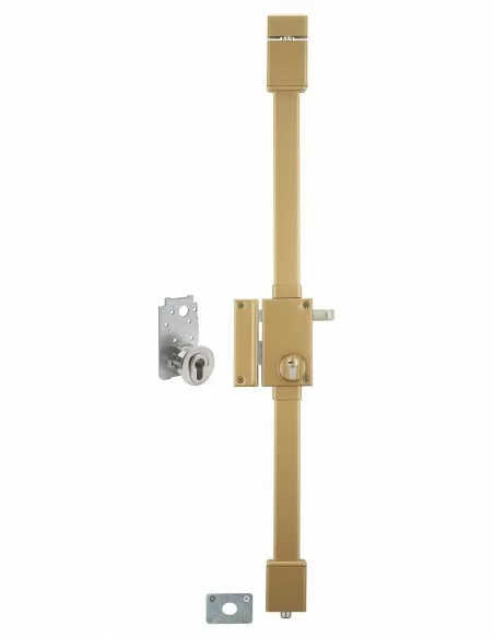 Serrure multipoint à appliquer targa bronze cp transit 2 à tirage 75 x 130 mm gauche 4 clés