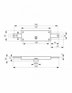 Serrure de surete à cylindreØ 25 mm pour rideau métallique 2
