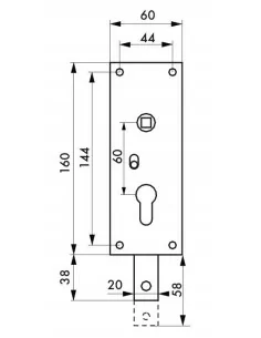 Boîtier vert à cylindre prof. carré 7 mm 1 pt bas 2