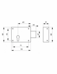 Boîtier cp 95 x 80 mm galvanisé sans gâche 2