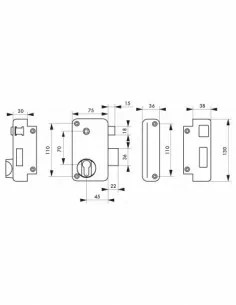Boîtier à fouillot 75 x 130 mm droite «poussant» 2