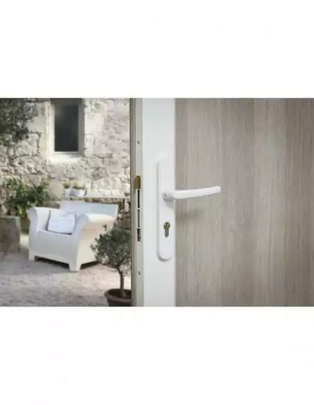 Boîtier réversible avec gâche standard pour porte haut 2250 mm maxi, blanc