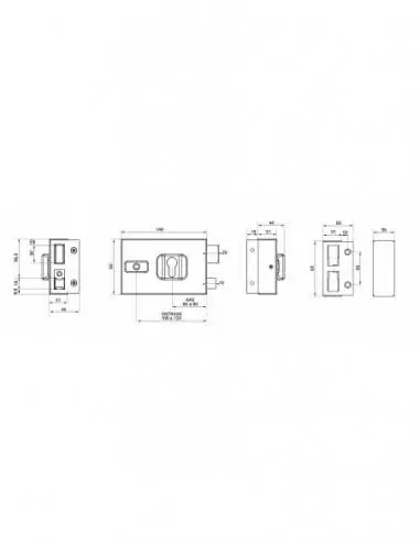 Boîtier universelle à cylindre prof. 144 x 93 mm axe et entraxe réglable réversible Boîtier universelle à cylindre prof. 144 x 93 mm axe et entraxe réglable réversible