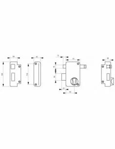 Boîtier à tirage 75 x 130 mm gauche 2