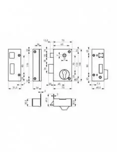 Serrure en applique pour porte d'entrée cp à fouillot 175 x 130 mm gauche 2