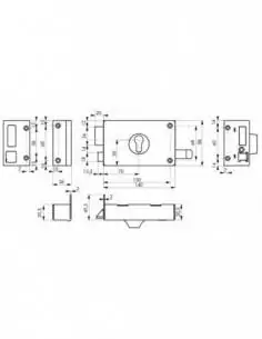 Serrure en applique pour porte d'entrée cp à tirage 140 x 88 mm gauche 2