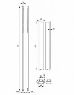 Kit tringle plate blanc pour hauteur porte 3,00 m 2