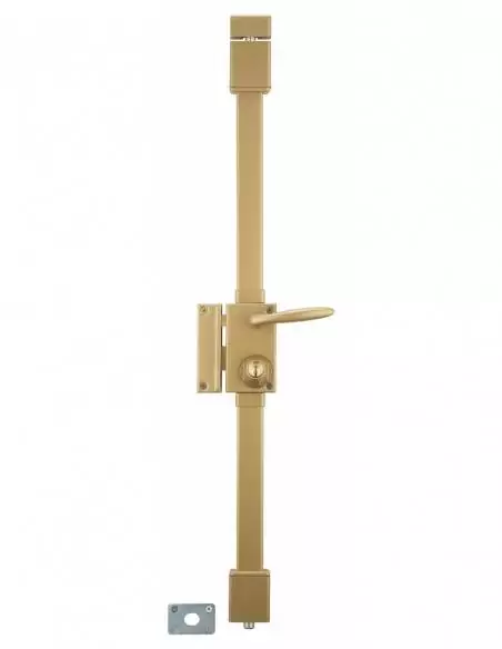 Serrure en applique pour porte d'entrée bronze CR 23 6 goup. à fouillot 75 x 130 mm gauche 4 clés