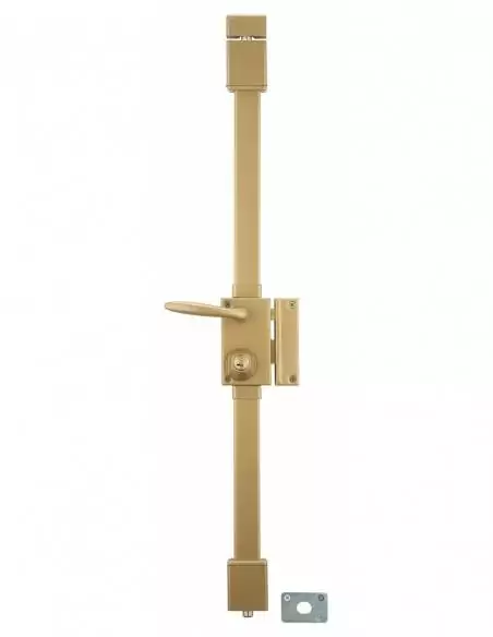 Serrure en applique pour porte d'entrée bronze CR TRANSIT 2 à fouillot 75 x 130 mm droite 4 clés