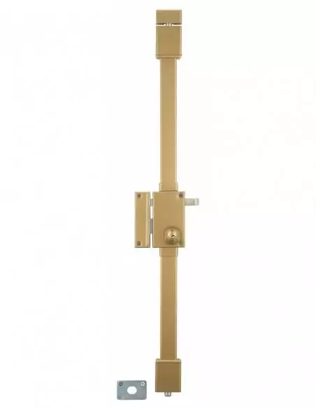 Serrure en applique pour porte d'entrée bronze CR TRANSIT 2 à tirage 75 x 130 mm gauche 4 clés