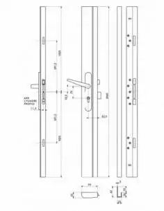 Serrure en applique pour porte d'entrée CP ATLANTIC M réversible pour porte haut. 2040 mm maxi, blanc 4 clés 2