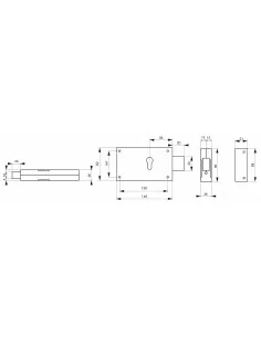 Boîtier cp 140 x 80 mm avec gâche 2