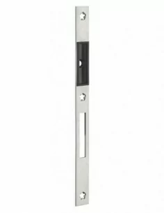 Gâche plate inox double empénage 244x20x2,5 mm 2