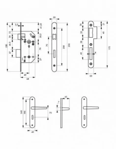 Garniture monomax nf axe 40 à condamnation v/br + ensemble diane 2