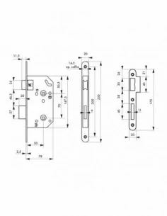 Serrure encastrable pour porte d'intérieur Monomax nf têtière noire - THIRARD 2