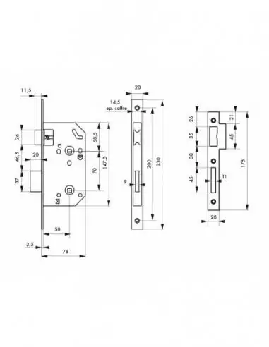 Serrure encastrable pour porte d'intérieur monomax nf à condamnation bc Serrure encastrable pour porte d'intérieur monomax nf à condamnation bc