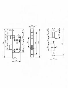 Serrure monomax nf axe 40 à condamnation v/br têtère noire 2