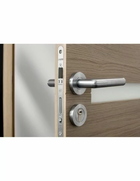 Serrure encastrable pour porte d'entrée monomax nf têtère inox