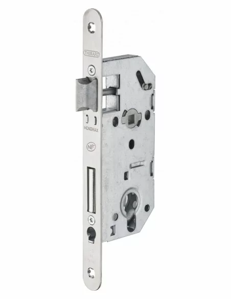 Serrure encastrable pour porte d'entrée monomax nf têtère inox