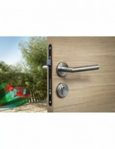 Serrure encastrable pour porte d'entrée monomax nf têtère noire 2