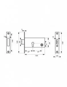 Serrure encastrable pour porte d'entrée à cylindre 2