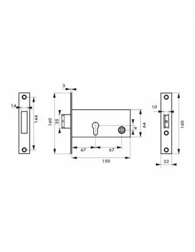 Serrure encastrable pour porte d'entrée à cylindre Serrure encastrable pour porte d'entrée à cylindre