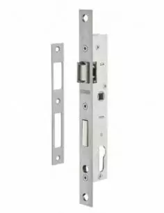 Serrure encastrable pour porte d'entrée panneton réduit axe 16,5 l 28mm e70 réversible