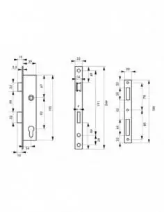 Serrure encastrable pour porte d'entrée axe 24 l 39 2