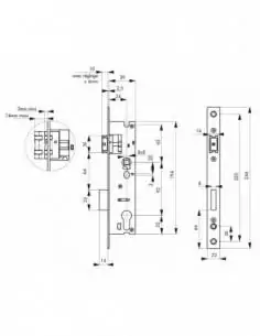 Serrure encastrable pour porte d'entrée axe 24 l 39 2