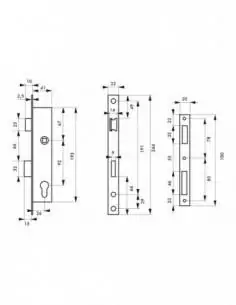Serrure encastrable pour porte d'entrée axe à 26 l 41 2