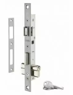 Serrure encastrable pour porte d'entrée axe 10,5 l 21 e70 révers. 3 clés