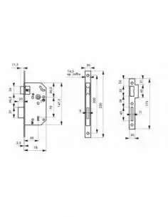Serrure encastrable pour porte d'entrée monomax nf pdt 1/2 tour bc 2