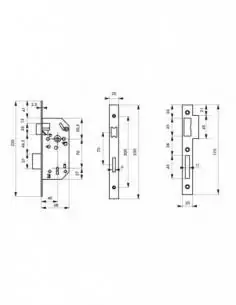 Serrure encastrable pour porte d'entrée monomax nf pdt 1/2 tour bc 2